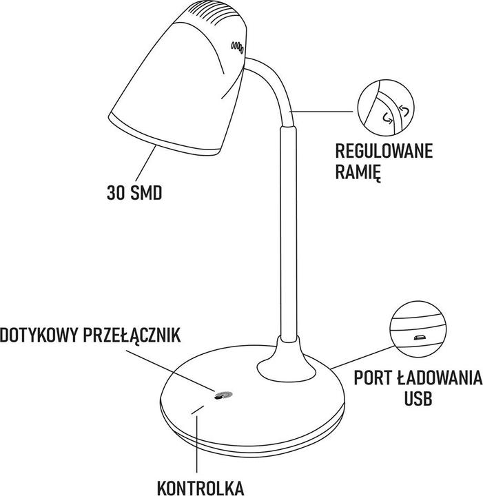 Actual product image Montiss table lamp MT044 Montis LED multifunctional rechargeable table lamp (210 lm)