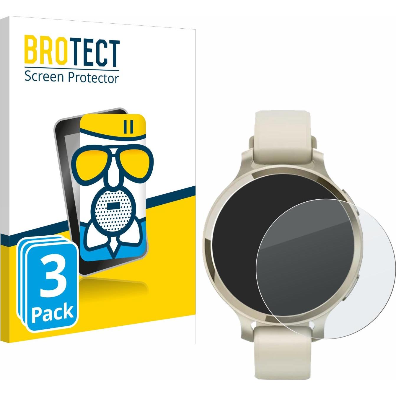 BROTECT Schutzglas Schutzfolie Glas Folie Displayschutz matt, Smartwatch Schutzfolie, Grau