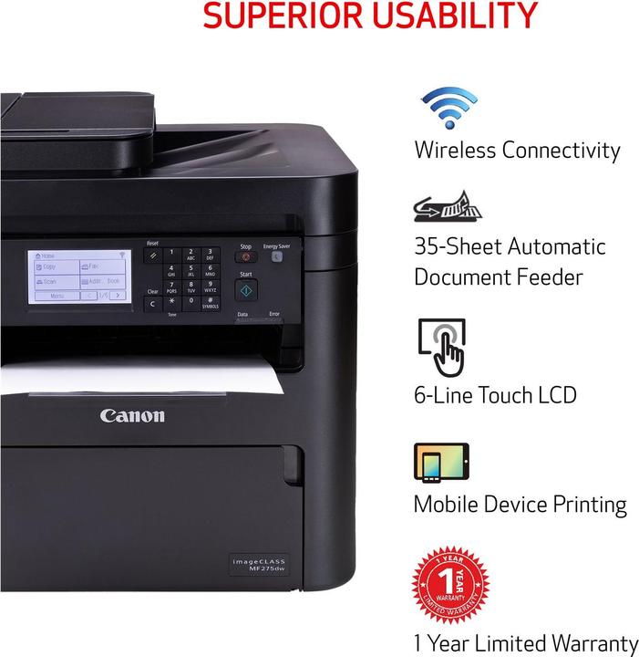 Immagine prodotto Canon I-SENSYS MF275DW MFP A COLORI 4IN1 (Laser, Bianco e nero)