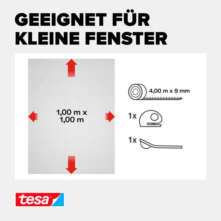 Actual product image tesa Insect screen COMFORT for windows, with Velcro tape, self-adhesive, without drilling (100 x 100 cm)