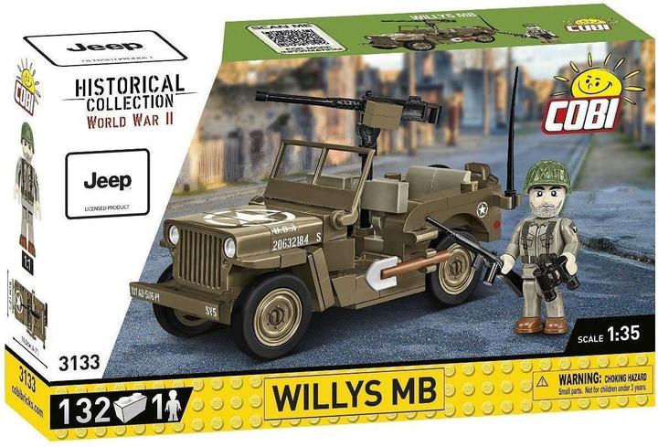 Jeep, COBI Historical Collection 3133 - Willys MB, 132 Teile+1 Figur, Massstab 1:35, WWII, Bausatz