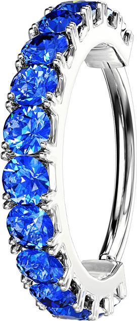Produktbild Star Piercing Micro Piercing Ring silber Kristallbogen dunkelblau (Messing)