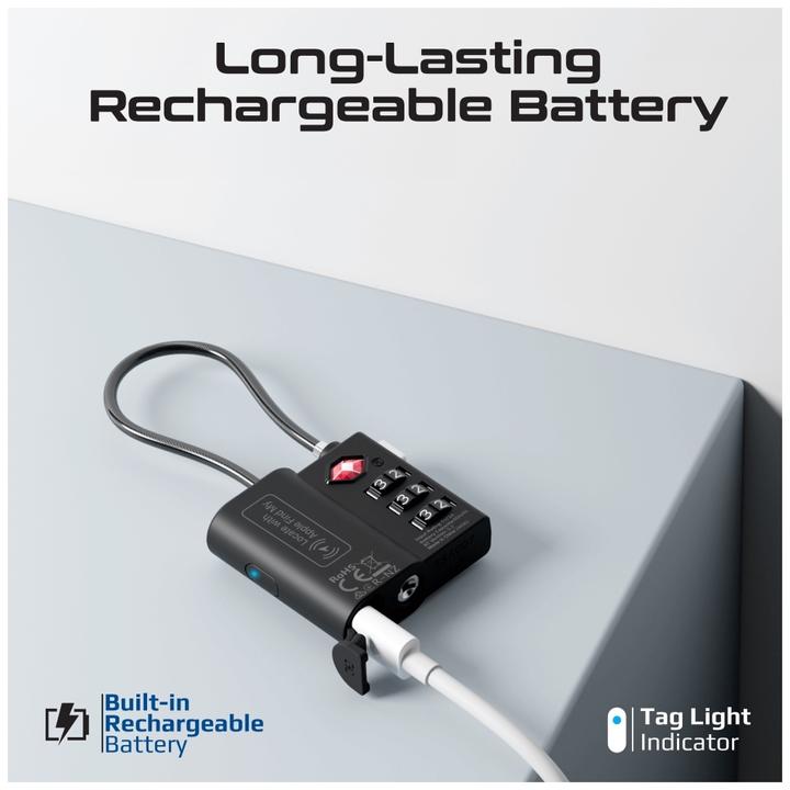 Actual product image ProMate TagLock luggage lock with tracker (iOS)