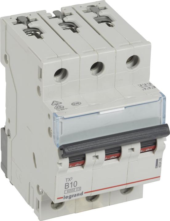 Actual product image Legrand Circuit breaker Tx3 403400 Ls B10A 3P 6Ka 3M 403400