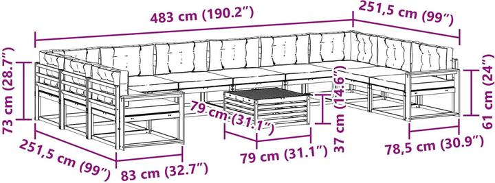 Produktbild vidaXL Outdoor-Sofa