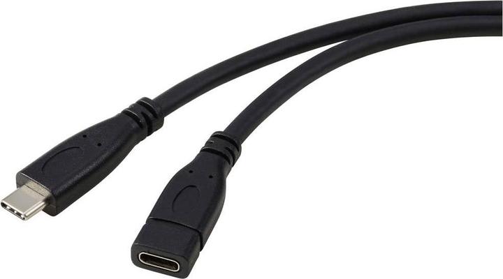 Produktbild Renkforce USB-Kabel USB 3.2 Gen1 USB-C® Stecker, USB-C® Buchse 1.00 m Schwarz R (1 m, USB 3.2 Gen 1, 4.50 W)