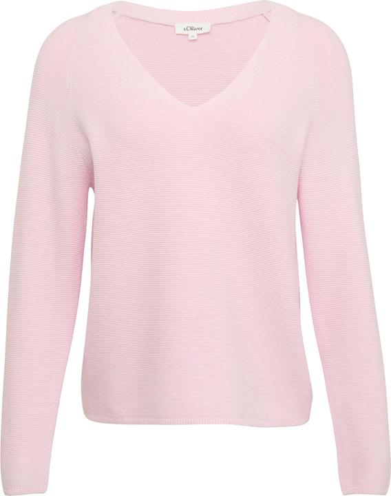 Produktbild S.Oliver Strickpullover Gerippter Strickpullover aus Baumwollmix mit V-Ausschnitt (34)