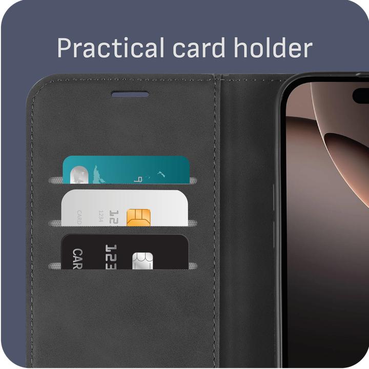 Produktbild Cazy Premium-Geldbörsen-Etui, Magnetisches Geldbörsen-Etui, Kartenfächer, Ständer (Apple iPhone 16 Pro Max)