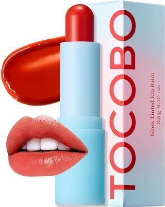 Actual product image Tocobo Glass Tinted Lip Balm 013 Tangerine Red 0.67 oz 19g (Lip Care Stick)