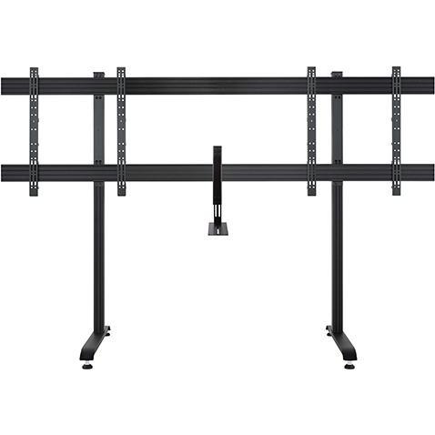 Thumbnail - b-tech SYSTEM X - XXL Twin Screen VC (Boden, 86"), Monitor Halterung, Schwarz