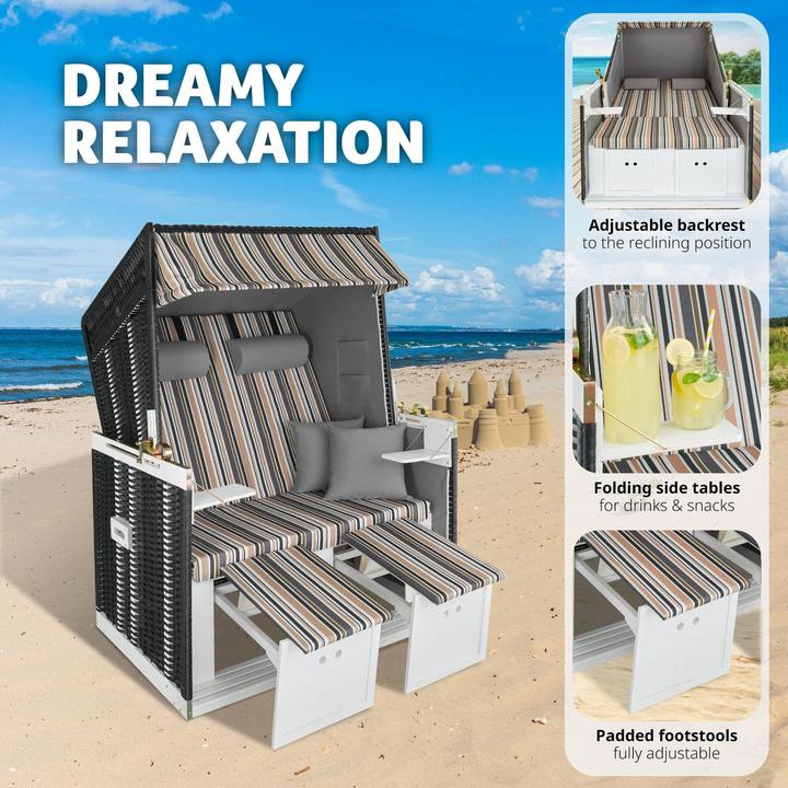 Produktbild tectake Strandkorb inkl. Schutzhülle