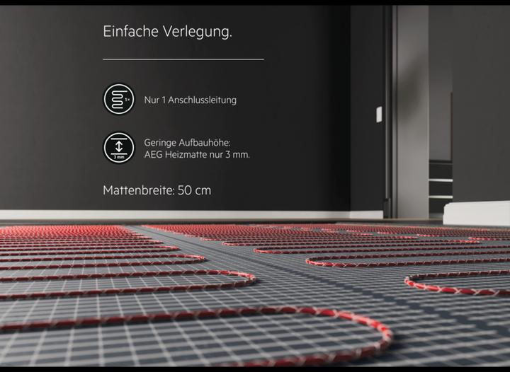 Produktbild AEG Haustechnik Basis Thermo Boden TBS TB 160/1 Set Plus, elektrische Fussbodenheizung, Komplettset 1 m², 160 W/m²