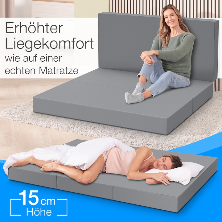 Produktbild Bestschlaf Klappmatratze, 3-teilige Faltmatratze, Reisebett, Gästematratze (120 x 195 cm, Schaumstoffkern)