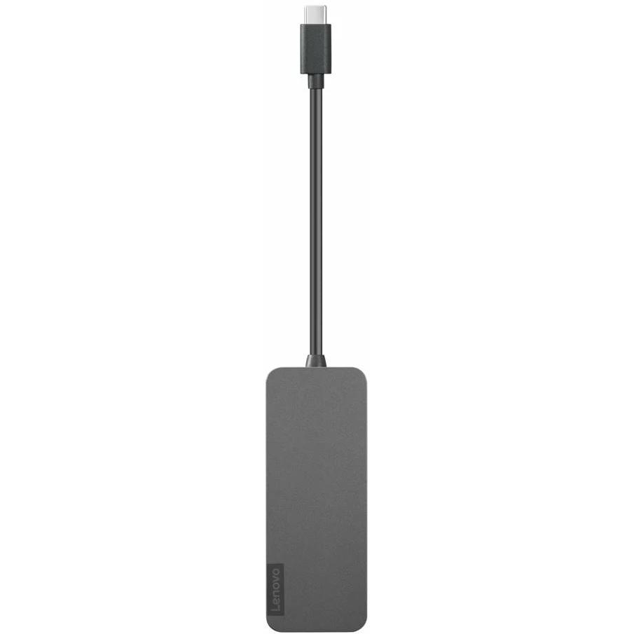 Lenovo USB-C Hub (USB-C, 4 Ports), Dockingstation + USB Hub, Grau
