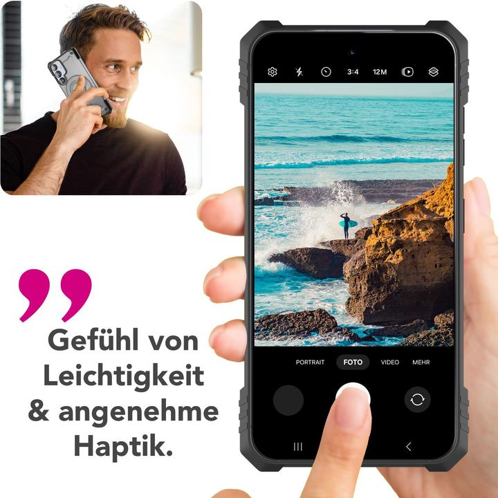 Actual product image Nalia Granite - Armor Panzer Hülle mit MagSafe Ring und Ständer - Military Hardcase (Samsung Galaxy S25)