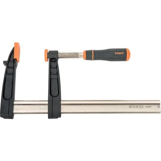 Bahco, Schraubstock + Zwinge, Schraubzwinge mit gummiertem Griff, 200 x 50 mm (200 mm)