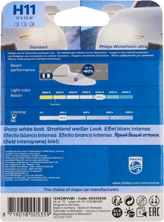 Actual product image Philips WhiteVision ultra (H11)