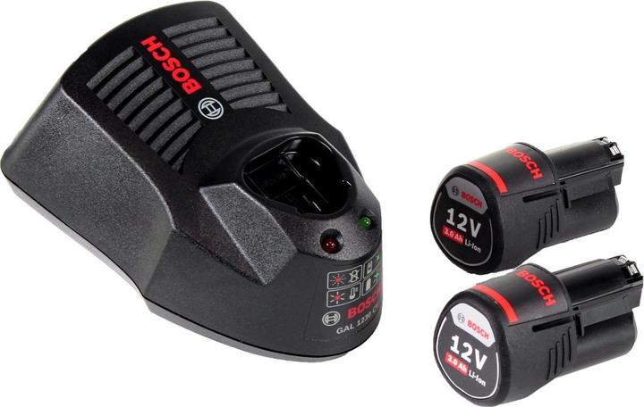 Actual product image Bosch Professional Bosch GDR 12V-105 Cordless Impact Driver + 2x Batteries GBA 12 V 3.0 Ah - Without Charger GAL 1230 (Rechargeable battery operated)