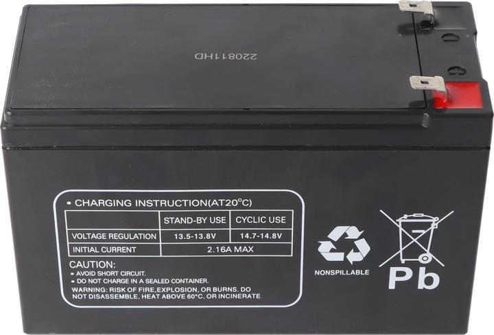 Actual product image Multipower MP7.2-12B Lead Battery PB with Faston Contacts 6.3mm, VDS G109009 (12 V, 7.20 Ah)