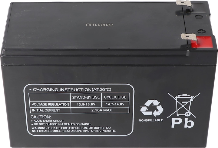 Immagine prodotto Multipower MP7.2-12B Batteria al piombo PB con contatti Faston 6,3 mm, VDS G109009 (12 V, 7.20 Ah)