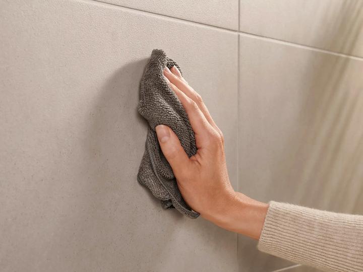 Actual product image tesa MOON GREY Towel rail two-arm incl. adhesive solution without drilling
