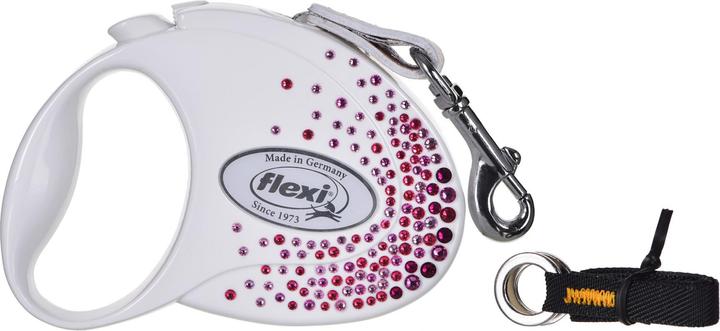 Produktbild Flexi Glam Splash Pink with Swarovski crystals S - Hund Rückziehbare Leine - 3 m - Weiss (S, Hund, Spazieren)