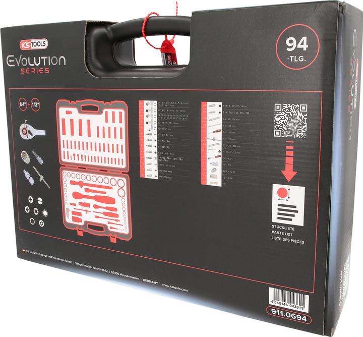 Actual product image KS Tools 1/4 +1/2 socket 94-pcs.