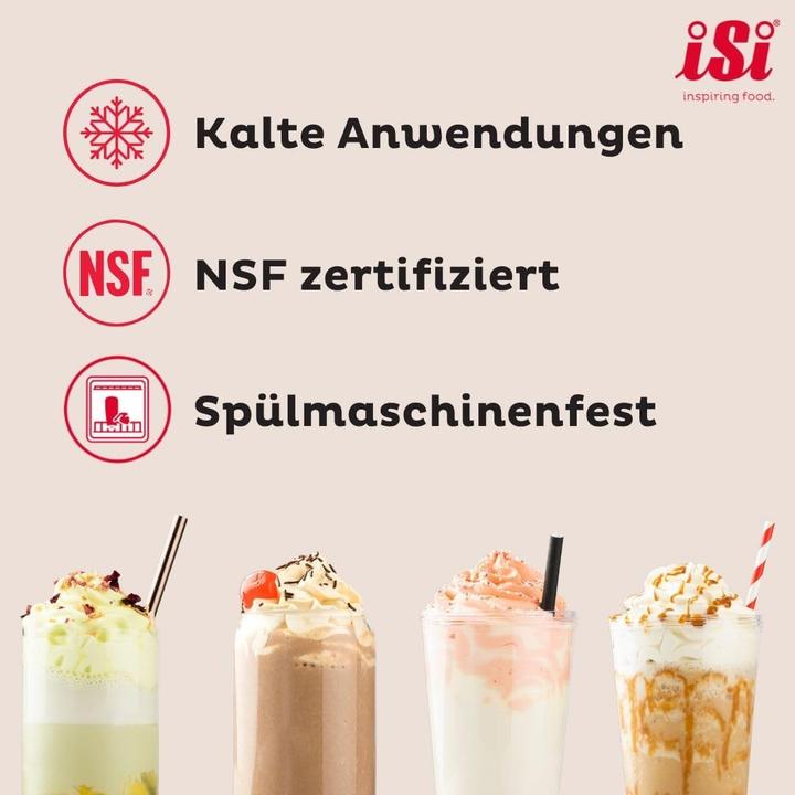 Actual product image ISI Green Whip Cream Dispenser for Vegan and Dairy Cream, Professional Use, Dishwasher-Safe Parts