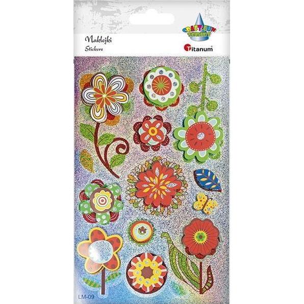 Titanum, Sticker, 3D-Blumen-Folien- und Papieraufkleber, 14 Stück.