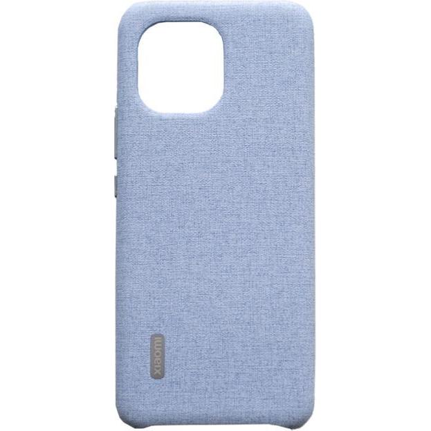 Thumbnail - Xiaomi Mi 11 Cloth Pattern Vegan Leather Case denim blue (Xiaomi Mi 11), Smartphone Hülle, Blau