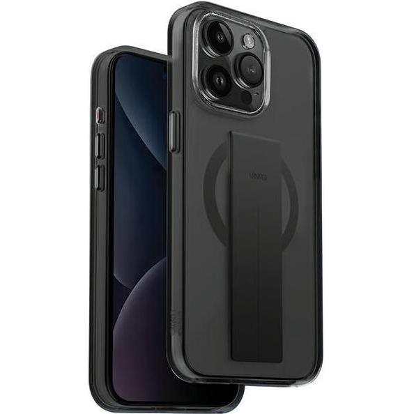 Uniq etui Heldro Mag iPhone 15 Pro 6.1" Magclick Charging czarny/vapour smoke (Apple iPhone 15 Pro), Smartphone Hülle, S...