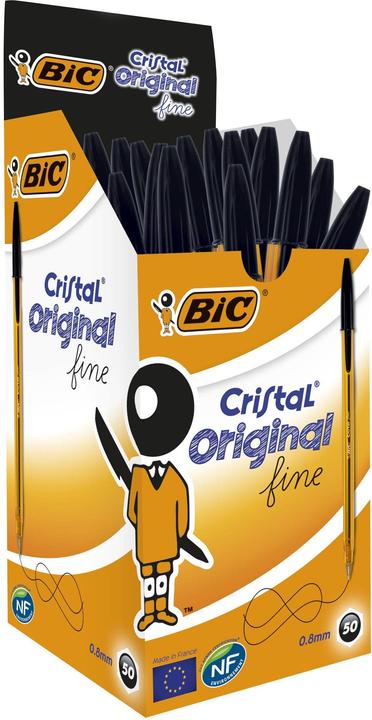 Produktbild Bic Stift Cristal Fine Schwarz 0,3 mm (50 Stück) (Schwarz, 50 x)