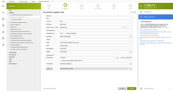 Actual product image Lexware QuickTax Deluxe 2020 (1 User, 12 months)