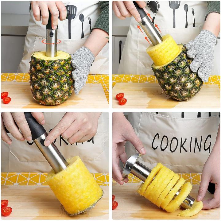 Produktbild ASMI Edelstahl Ananasentkerner, Ananasschneider Schwarz