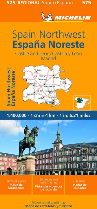 Actual product image Michelin Espana Noroeste : Castilla y Leon, Madrid- Regional Map 575: Castilla & Leon, Madrid / Cast