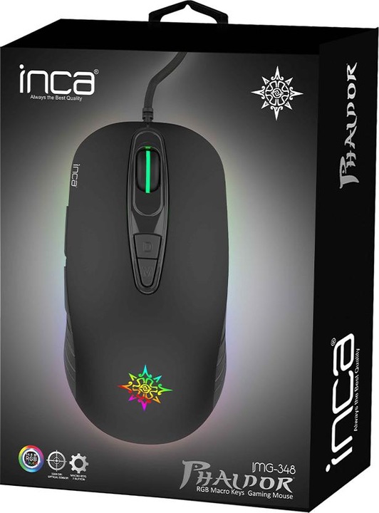 Actual product image Inca Phaldor RGB Macro Keys Professional Gaming Mouse (Cable)