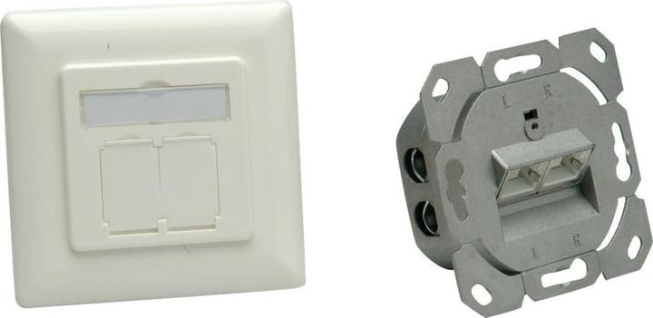 Actual product image Value Cat.6a outlet, 2x STP, flush mount, horizontal, white