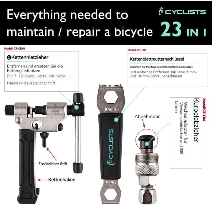 Produktbild Cyclists 23-teiliges Fahrrad Reparaturset