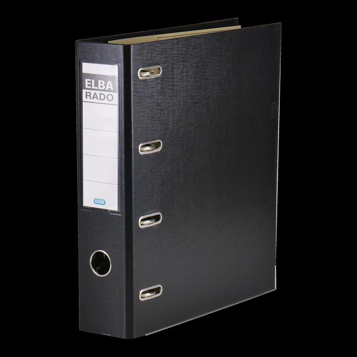 Actual product image Elba Double file rado plast, spine width: 75 mm, black DIN A4, cover inside/outside PVC, replaceable (A4, 75 mm, 1 pcs.)
