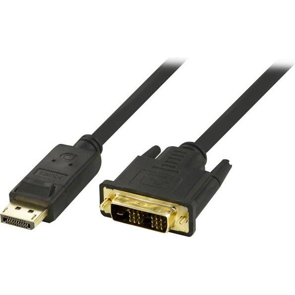 Thumbnail - Deltaco DP-2020 serial cable Black 20-pin ha DL DVI-D (2 m, DisplayPort), Video Kabel