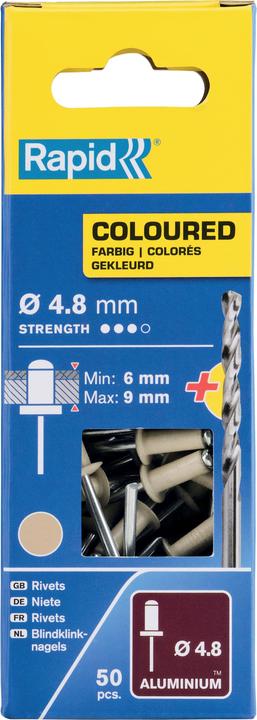 Actual product image Rapid Cream white blind rivets Ø 4.8 x 12 mm