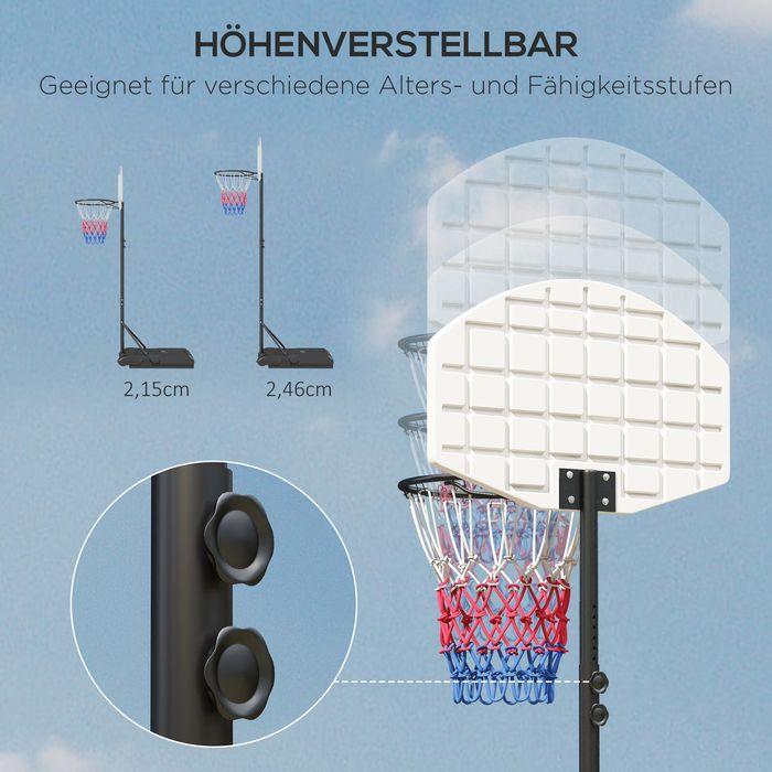 Actual product image Swisshandel24 Basketballkorb Outdoor mit Ständer, 179-209 cm höhenverstellbar, Schwarz