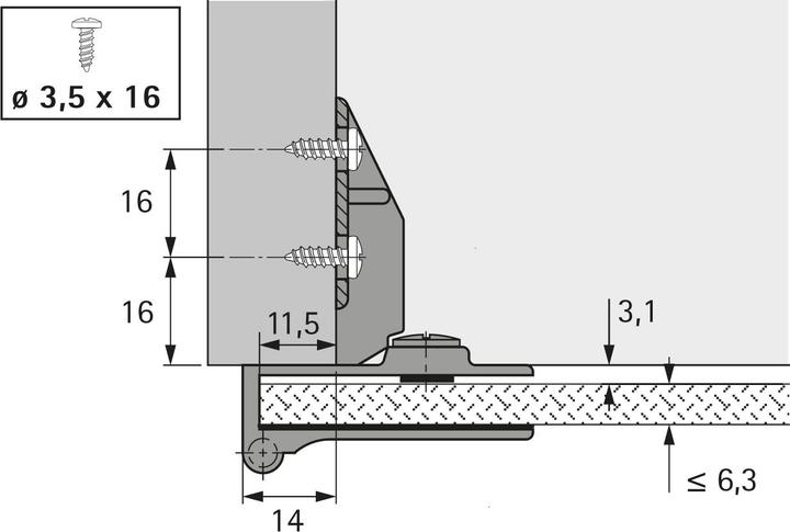 Immagine prodotto Hettich Cerniere per porte in vetro ET 5160