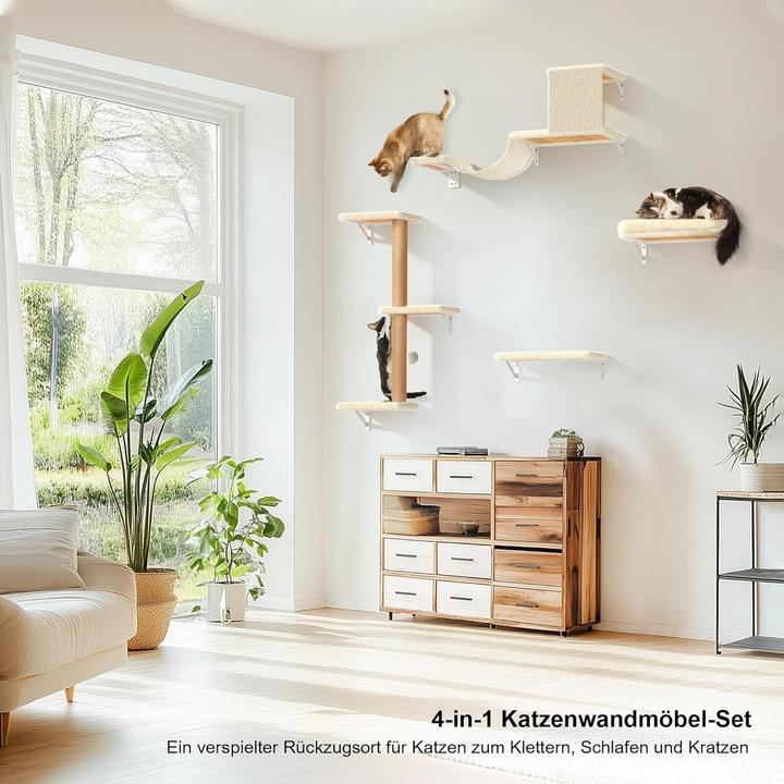 Image du produit Fukumaru 10-teiliges Kletterwand-Set mit Hängematte (Beige)