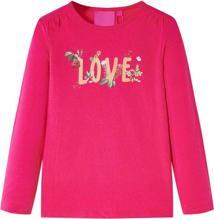 Immagine prodotto VidaXL Camicia a maniche lunghe per bambini rosa brillante 128,Materiale: 95 % cotone (128)