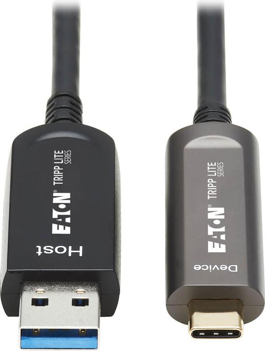 Produktbild Eaton TRIPPLITE USB-A to USB-C AOC Cable M/M - USB 3.2 Gen 2 Fiber Active Optical - Data Only Black (10 m, USB 3.2 Gen 2)