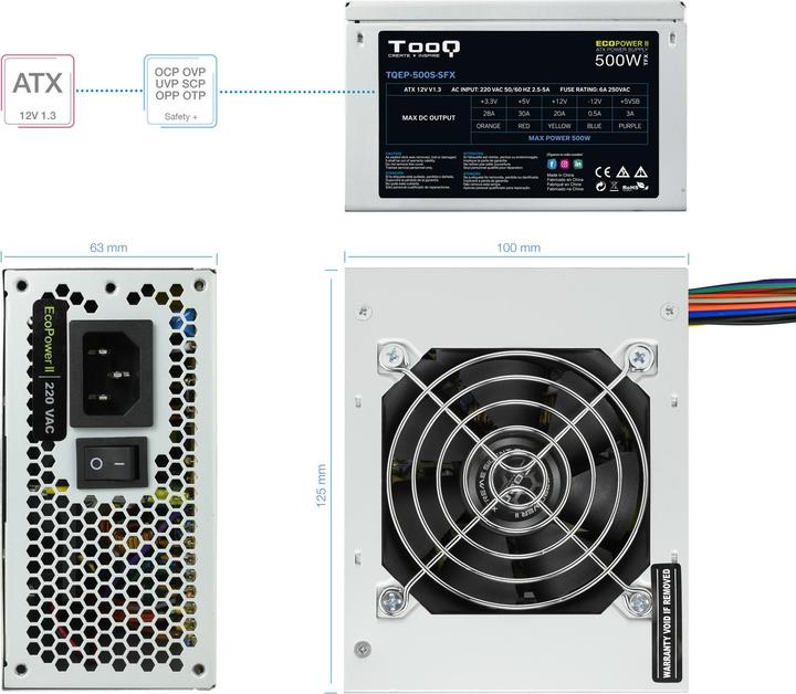 Actual product image Tooq Technology Fonte Ecopower II (500 W)