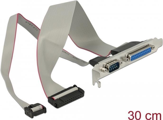 Actual product image Delock Slot bracket Parallel 1 x port + Serial 1 x port approx. 30 cm Assignment 1:1