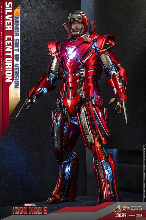 Immagine prodotto Hot Toys Statuetta di Iron Man 3 Movie Masterpiece 1/6 Silver Centurion (Armor Suit Up Version) 32 cm