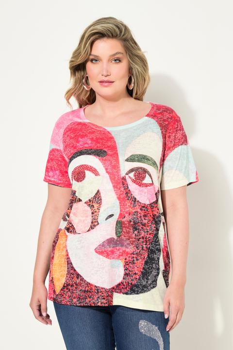 Actual product image Miamoda Comfortable T-Shirt with Decorative Face Print (48)